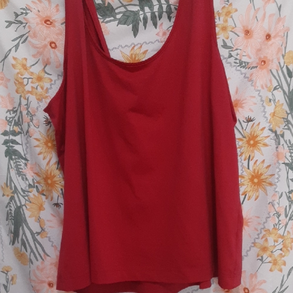 Elegant Red Sleeveless Tank Top